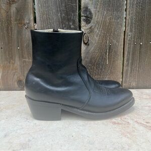 Durango Black Leather Ankle Western Boots Men 7D